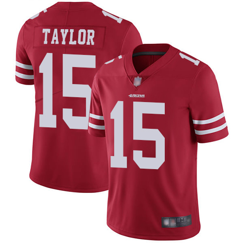 San Francisco 49ers #15 Trent Taylor Red Team Color Men's Stitched Vapor Untouchable Limited Jersey Men's