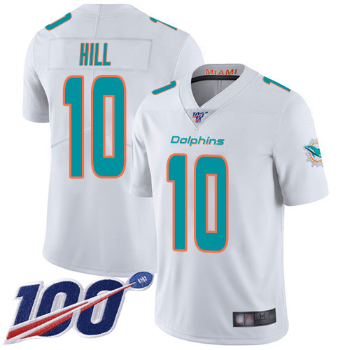 Dolphins #10 Tyreek Hill White Youth Stitched 100th Season Vapor Limited Jersey