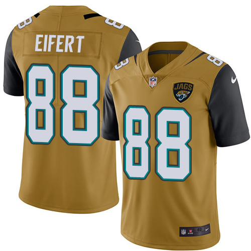 Jacksonville Jaguars #88 Tyler Eifert Gold Men's Stitched Limited Rush Jersey Men's
