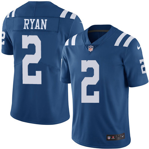 Colts #2 Matt Ryan Royal Blue Men's Stitched Limited Rush Jersey