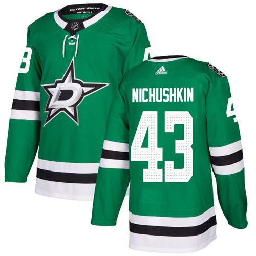 Adidas Dallas Stars #43 Valeri Nichushkin Green Home Authentic Stitched Jersey Men's