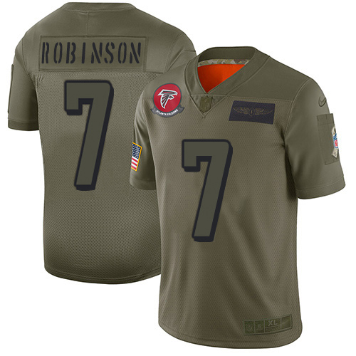 Falcons #7 Bijan Robinson Camo Stitched Youth Limited 2019 Salute To Service Jersey
