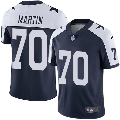 Dallas Cowboys #70 Zack Martin Navy Blue Thanksgiving Men's Stitched Vapor Untouchable Limited Throwback Jersey Men's