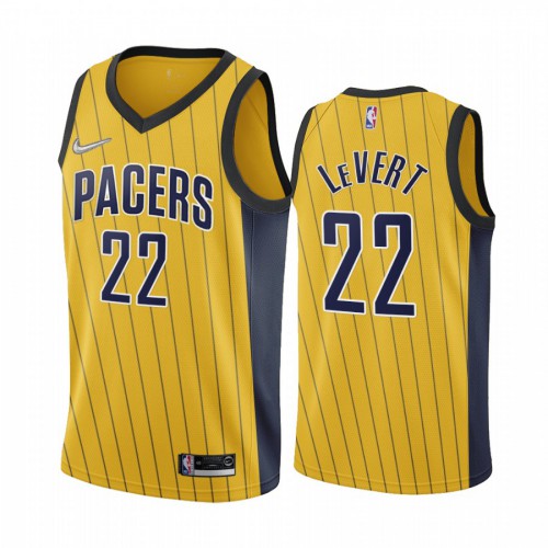 Indiana Indiana Pacers #22 Caris LeVert Gold Swingman 2020-21 Earned Edition Jersey Mens