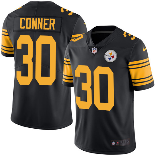 Pittsburgh Steelers #30 James Conner Black Men's Stitched Limited Rush Jersey Men's