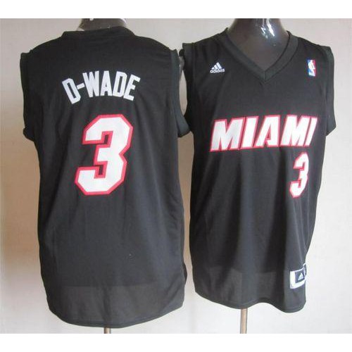Miami Heat #3 Dwyane Wade Black D-WADE Fashion Stitched Jersey Mens