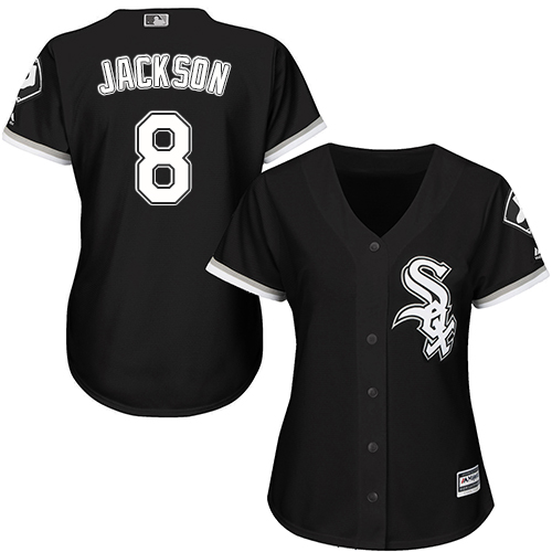 Chicago White Sox #8 Bo Jackson Black Alternate Women's Stitched Jersey Womens