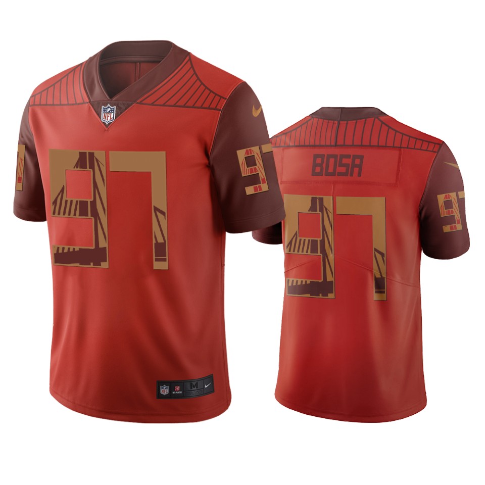 San Francisco 49ers #97 Nick Bosa Orange Vapor Limited City Edition Jersey