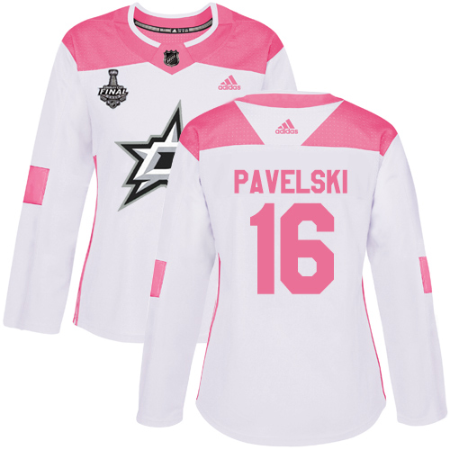 Adidas Dallas Stars #16 Joe Pavelski White/Pink Authentic Fashion Women's 2020 Stanley Cup Final Stitched Jersey Womens