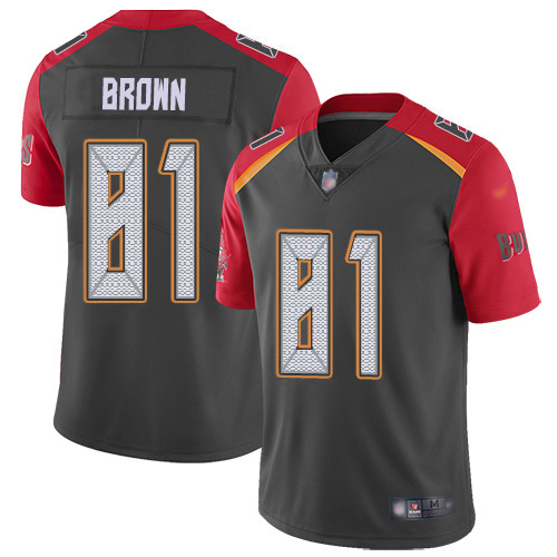 Tampa Bay Buccaneers #81 Antonio Brown Gray Youth Stitched Limited Inverted Legend Jersey Youth