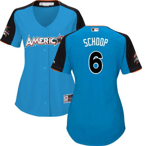 Baltimore Orioles #6 Jonathan Schoop Blue 2017 All-Star American League Women's Stitched Jersey Womens