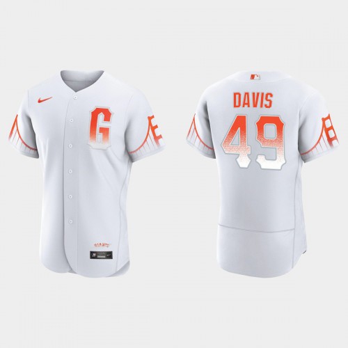 San Francisco San Francisco Giants #49 Jaylin Davis Men's 2021 City Connect Authentic White Jersey Men's