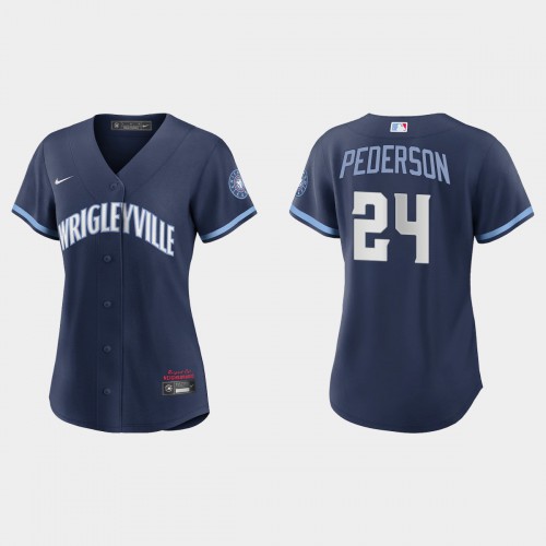 Chicago Chicago Cubs #24 Joc Pederson Women's 2021 City Connect Navy Jersey Womens