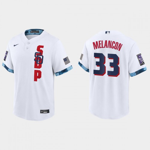 San Diego San Diego Padres #33 Mark Melancon 2021 All Star Game Fan's Version White Jersey Men's
