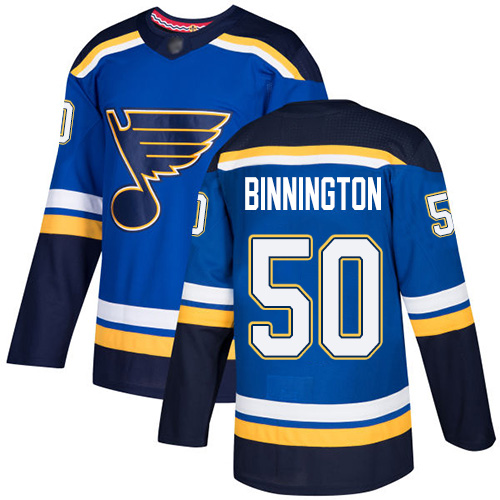 Adidas St. Louis Blues #50 Jordan Binnington Blue Home Authentic Stitched Youth Jersey Youth