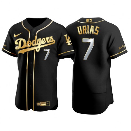 Los Angeles Los Angeles Dodgers #7 Julio Urias Men's Authentic 2021 Gold Program Jersey Black Men's