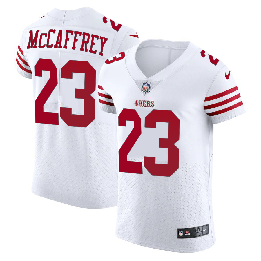 San Francisco 49ers #23 Christian McCaffrey White Men's 2022-23 Authentic Stitched Vapor Untouchable Elite Jersey