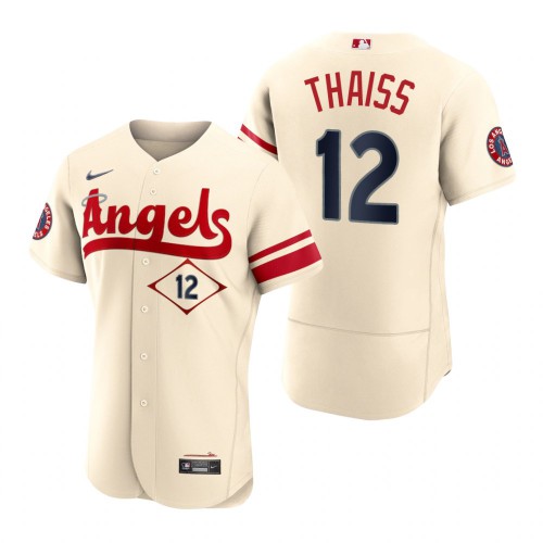 Los Angeles Los Angeles Angels #12 Matt Thaiss Cream Men's Authentic 2022 City Connect Jersey Men's