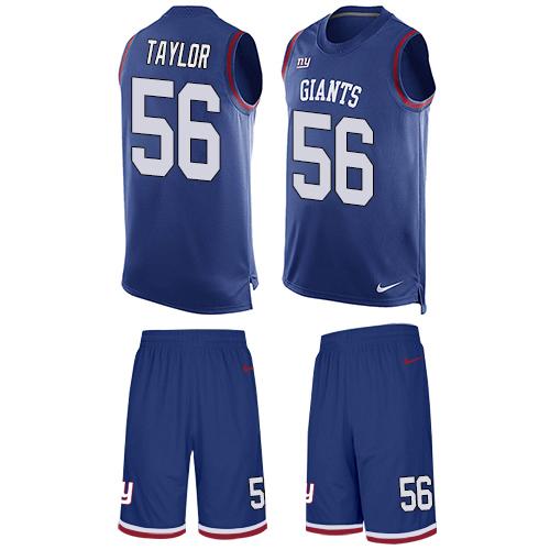 Giants #56 Lawrence Taylor Royal Blue Team Color Men's Stitched Limited Tank Top Suit Jersey