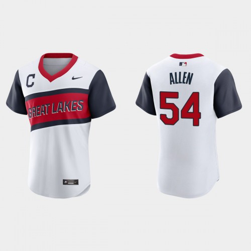 Cleveland Guardians #54 Logan Allen Men's White 2021 Little League Class Authentic Jersey Men's