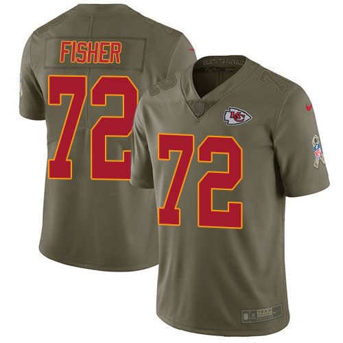 Kansas City Chiefs #72 Eric Fisher Olive Men's Stitched Limited 2017 Salute to Service Jersey Men's