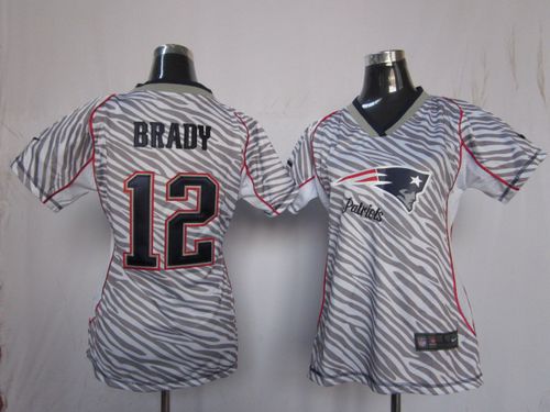 Patriots #12 Tom Brady Zebra Women's Stitched Elite Jersey