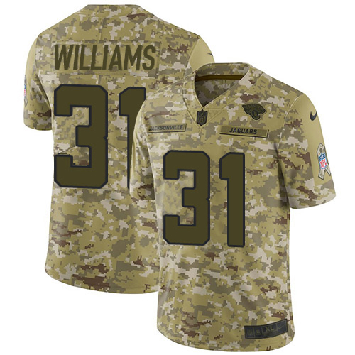 Jaguars #31 Darious Williams Camo Men's Stitched Limited 2018 Salute To Service Jersey