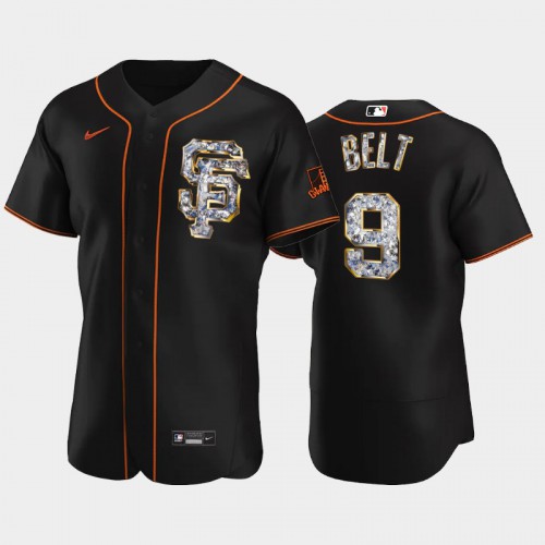 San Francisco San Francisco Giants #9 Brandon Belt Men's Diamond Edition Jersey - Black Men's