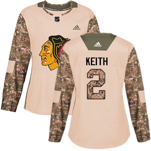 Adidas Chicago Blackhawks #2 Duncan Keith Camo Authentic 2017 Veterans Day Women's Stitched Jersey Womens