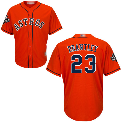 Houston Astros #23 Michael Brantley Orange New Cool Base 2019 World Series Bound Stitched Jersey Men's