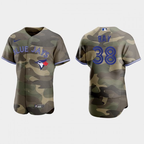 Toronto Toronto Blue Jays #38 Robbie Ray Men's 2021 Armed Forces Day Authentic Jersey -Camo Men's
