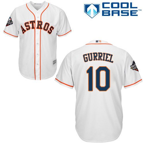 Houston Astros #10 Yuli Gurriel White Cool Base 2019 World Series Bound Stitched Youth Jersey Youth