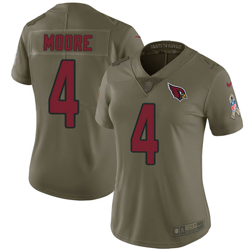Cardinals #4 Rondale Moore Olive Women's Stitched Limited 2017 Salute To Service Jersey