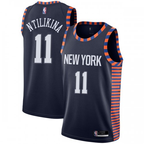 New York Knicks #11 Frank Ntilikina Navy Youth Swingman City Edition 2018/19 Jersey Youth