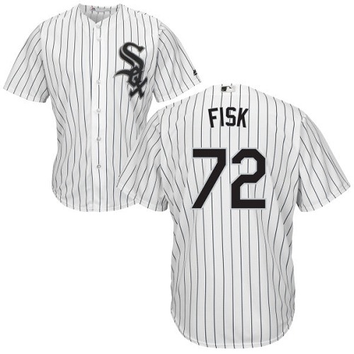 Chicago White Sox #72 Carlton Fisk White(Black Strip) Home Cool Base Stitched Youth Jersey Youth