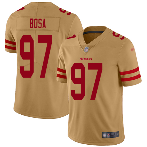 49ers #97 Nick Bosa Gold Youth Stitched Limited Inverted Legend Jersey