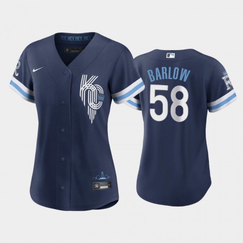 Kansas City Kansas City Royals #58 Scott Barlow Women's Replica 2022 City Connect Navy Jersey Womens