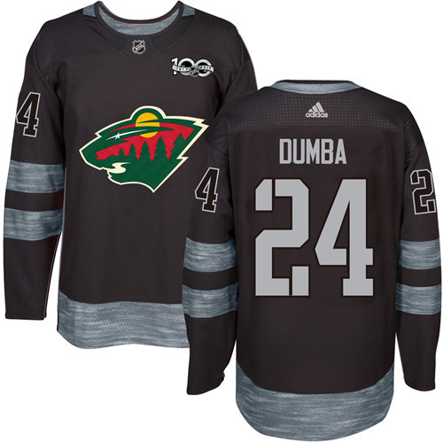 Adidas Minnesota Wild #24 Matt Dumba Black 1917-2017 100th Anniversary Stitched Jersey Men's