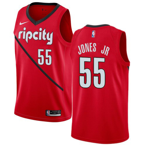 Portland Trail Blazers #55 Derrick Jones Jr Red Youth Swingman Earned Edition Jersey Youth