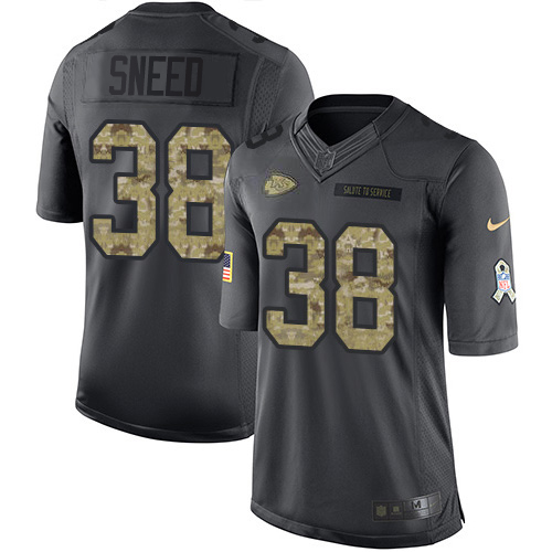 Chiefs #38 L'Jarius Sneed Black Youth Stitched Limited 2016 Salute To Service Jersey