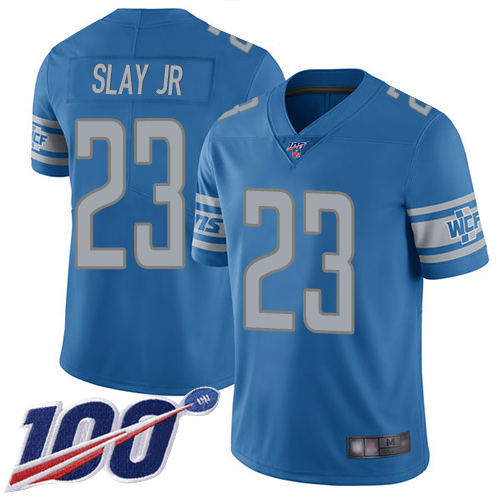 Detroit Lions #23 Darius Slay Jr Blue Team Color Youth Stitched 100th Season Vapor Limited Jersey Youth