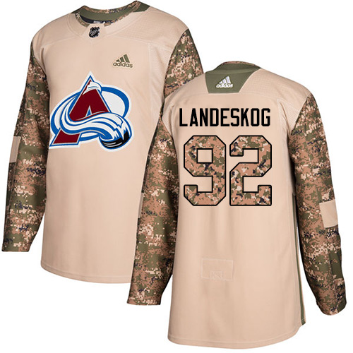 Adidas Colorado Avalanche #92 Gabriel Landeskog Camo Authentic 2017 Veterans Day Stitched Youth Jersey Youth
