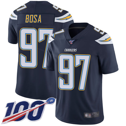 Chargers #97 Joey Bosa Navy Blue Team Color Men's Stitched 100th Season Vapor Limited Jersey