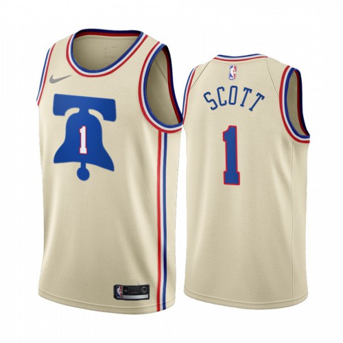 Philadelphia Philadelphia 76ers #1 Mike Scott Cream Womens Swingman 2020-21 Earned Edition Jersey Womens