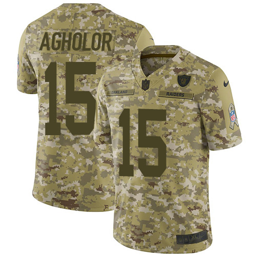 Las Vegas Raiders #15 Nelson Agholor Camo Men's Stitched Limited 2018 Salute To Service Jersey Men's