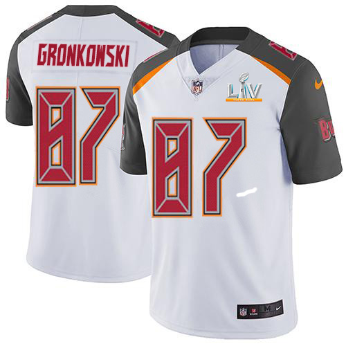 Buccaneers #87 Rob Gronkowski White Youth Super Bowl LV Bound Stitched Vapor Untouchable Limited Jersey