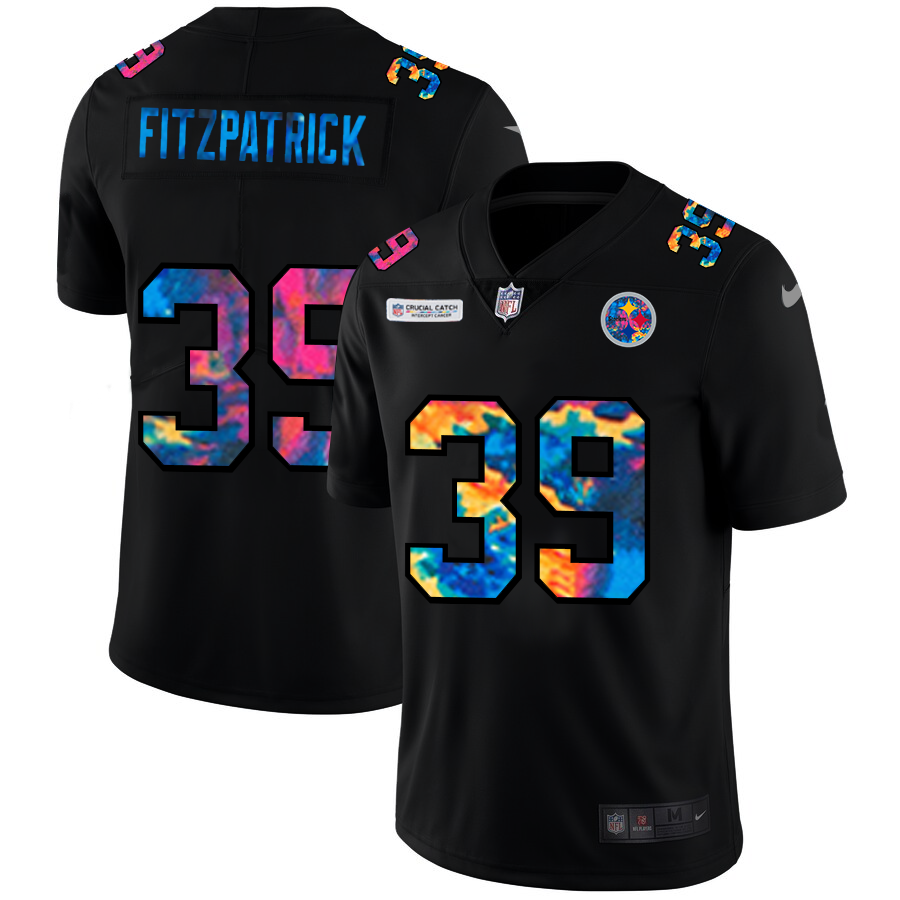 Pittsburgh Steelers #39 Minkah Fitzpatrick Men's Multi-Color Black 2020 Crucial Catch Vapor Untouchable Limited Jersey