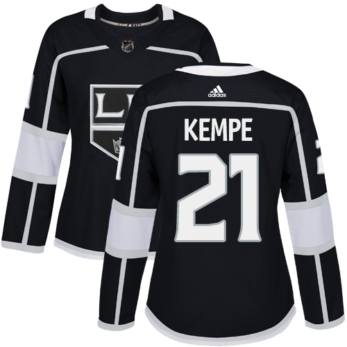 Adidas Los Angeles Kings #21 Mario Kempe Black Home Authentic Women's Stitched Jersey Womens