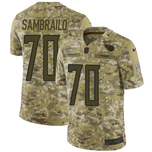 Tennessee Titans #70 Ty Sambrailo Camo Youth Stitched Limited 2018 Salute To Service Jersey Youth