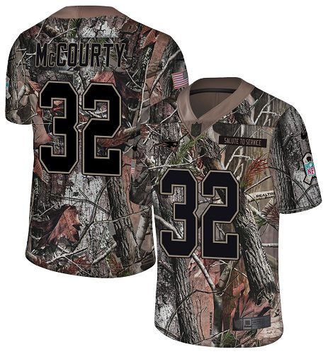 Patriots #32 Devin McCourty Camo Youth Stitched Limited Rush Realtree Jersey